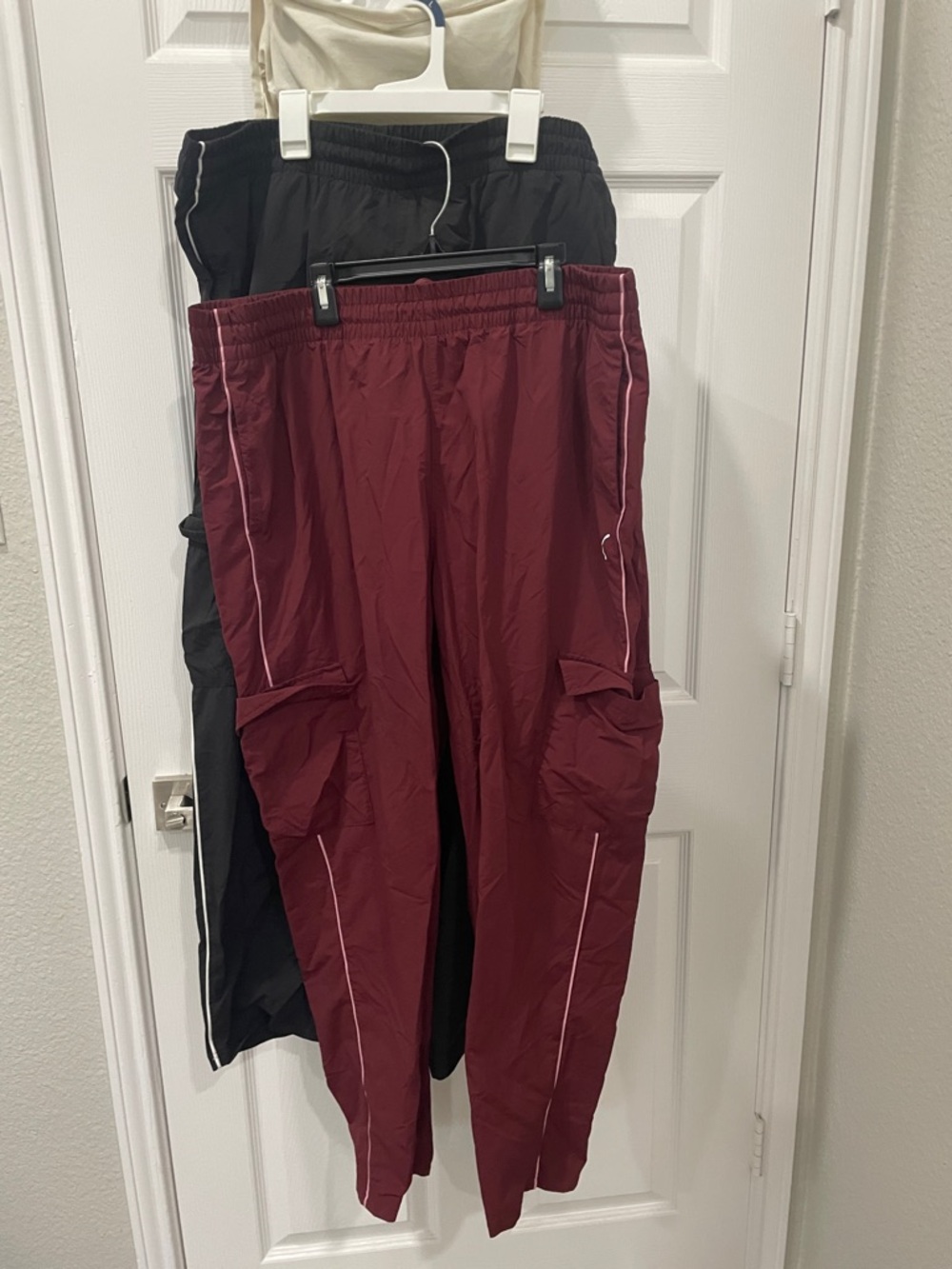 Puma Black and Bergundy Elastic Waist Track Pants